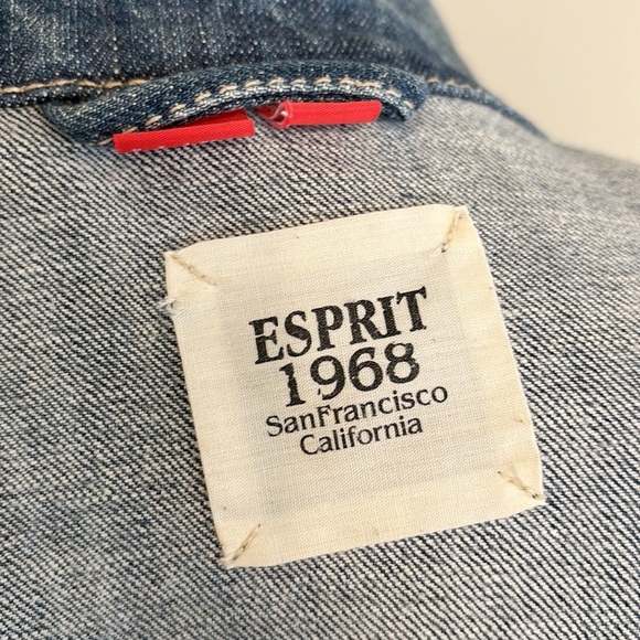 Upcycled ESPRIT Denim Jacket Quilted Rose OOAK - Picture 7 of 13